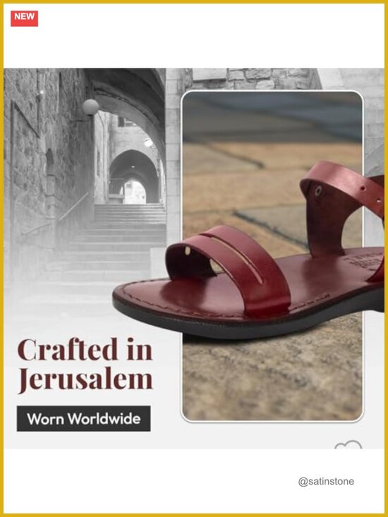 Handmade Leather Sandals from Jerusalem - Unisex Biblical Style